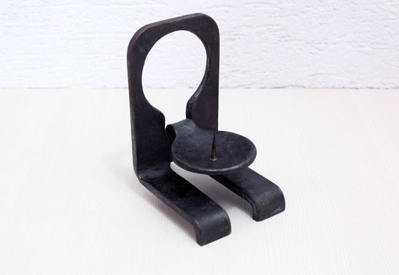 Image 1 of Brutalist Cast Iron Candlestick