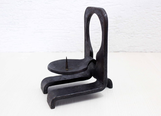 Image 1 of Brutalist Cast Iron Candlestick