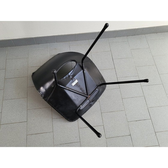 Image 1 of Sedia Tonneau vintage in metallo e skai di Pierre Guariche per Steiner, 1950