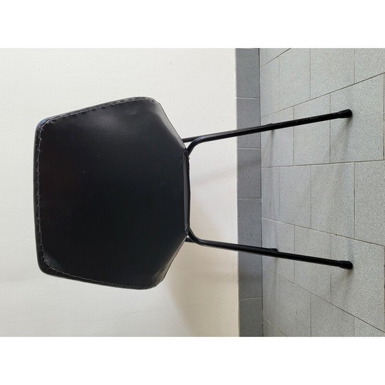 Image 1 of Sedia Tonneau vintage in metallo e skai di Pierre Guariche per Steiner, 1950