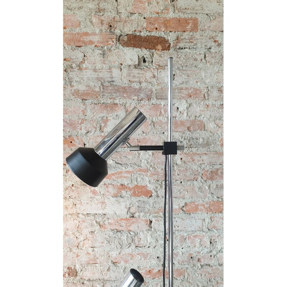 Image 1 of Vintage Floor Lamp Silver-Black, 1970