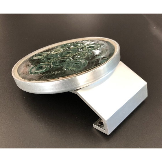 Image 1 of Vintage aluminum and ceramic door handle, France 1970