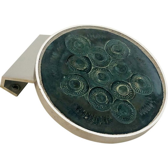 Image 1 of Vintage aluminum and ceramic door handle, France 1970