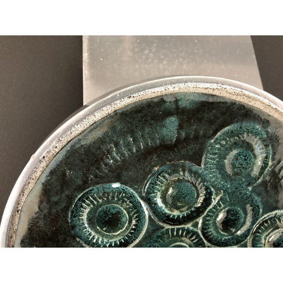 Image 1 of Vintage aluminum and ceramic door handle, France 1970