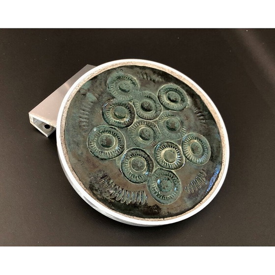Image 1 of Vintage aluminum and ceramic door handle, France 1970