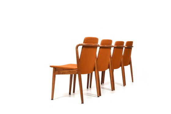 Image 1 of Organic Shaped Oak Chairs from Vamdrup Møbelfabrik, 1950s / 60s, Set of 4