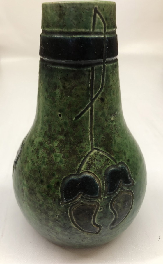 Image 1 of Art Deco Flemish Stoneware Vase