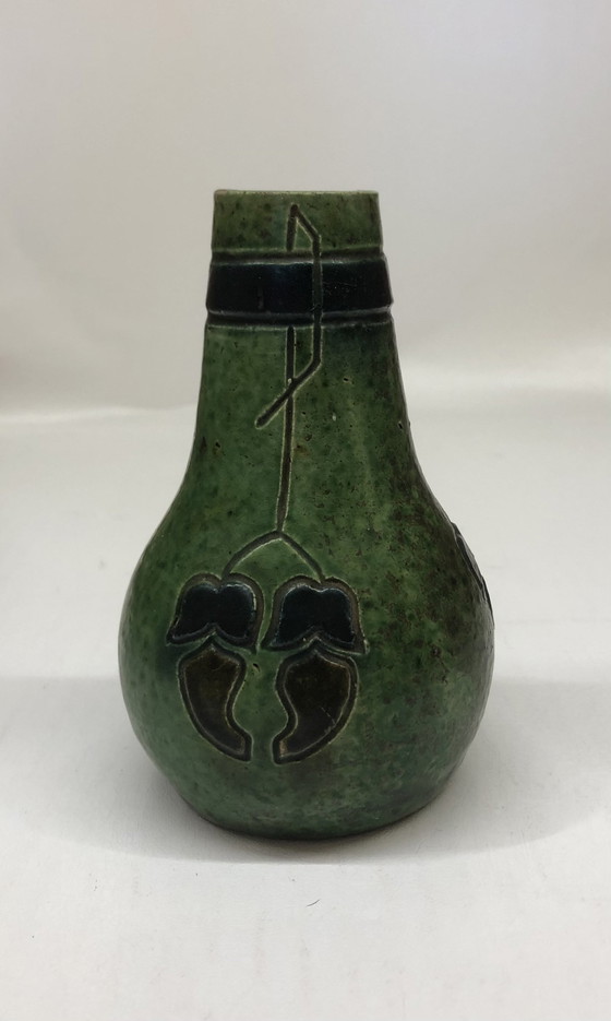 Image 1 of Art Deco Flemish Stoneware Vase