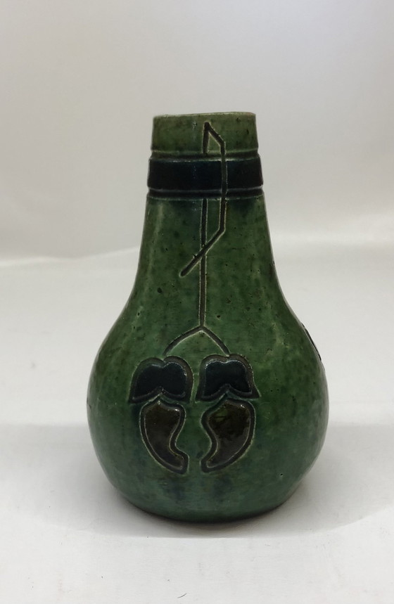 Image 1 of Art Deco Flemish Stoneware Vase