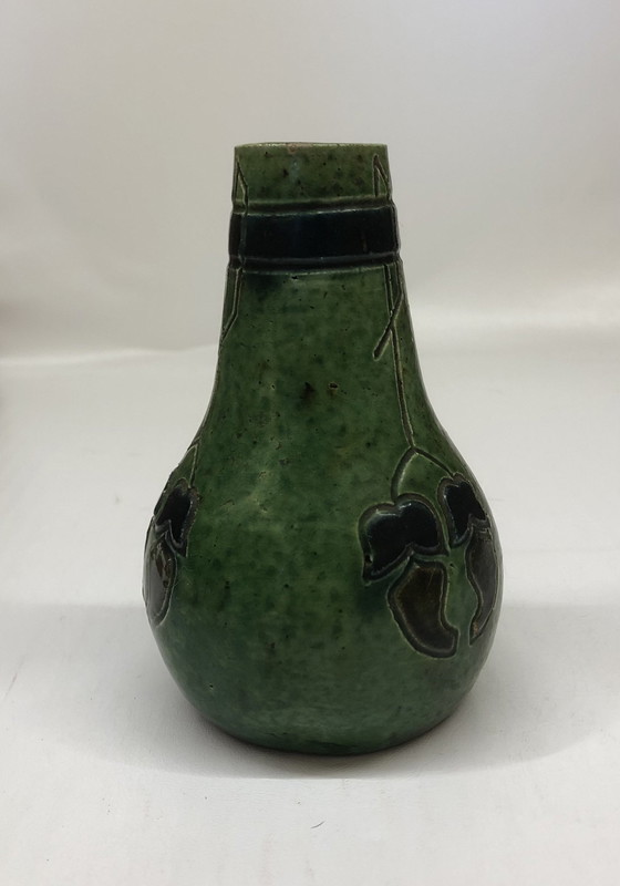 Image 1 of Art Deco Flemish Stoneware Vase