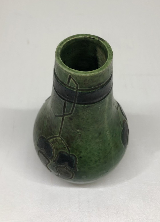 Image 1 of Art Deco Flemish Stoneware Vase