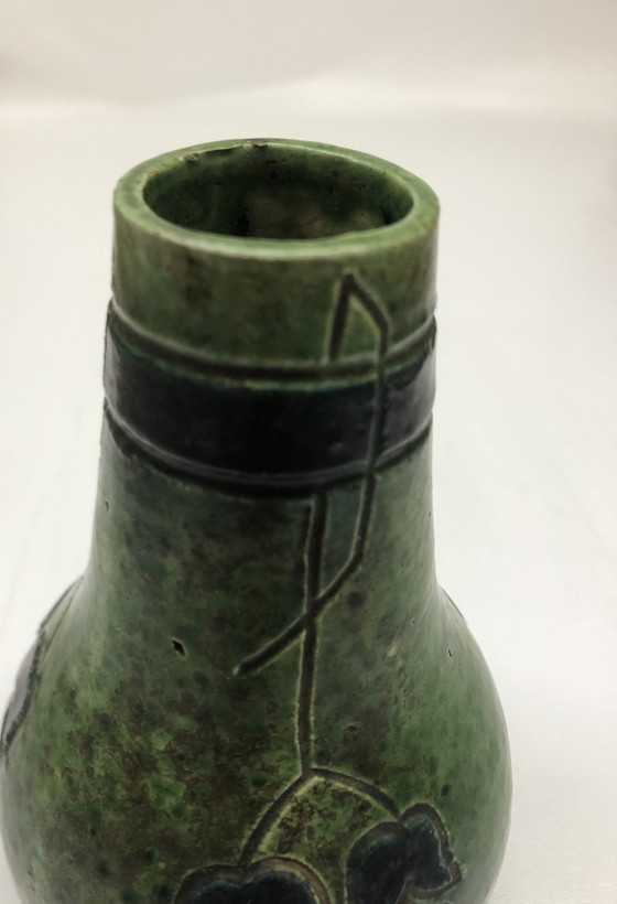 Image 1 of Art Deco Flemish Stoneware Vase