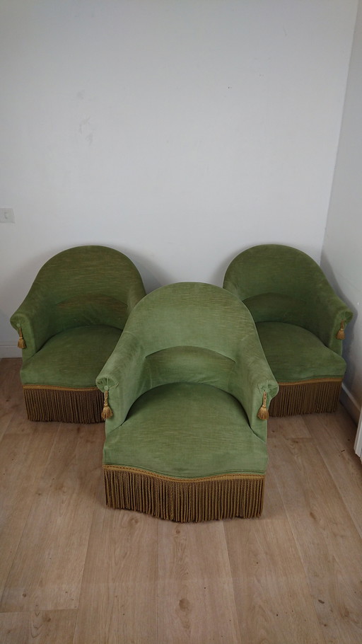 Green Toad Armchairs Set Of 3