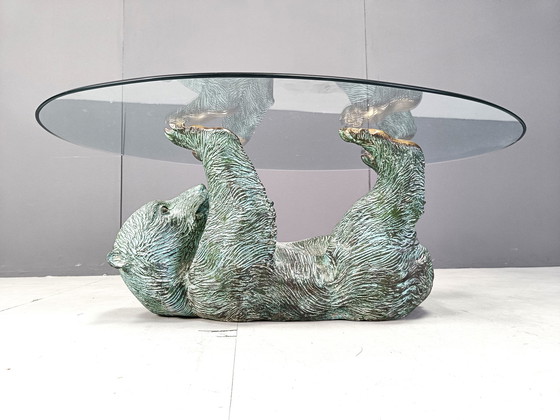 Image 1 of Brass Bear Coffee Table, 1970s