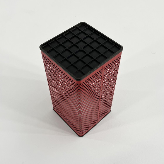 Image 1 of Red Perforated Bin From Caimi, 1980S