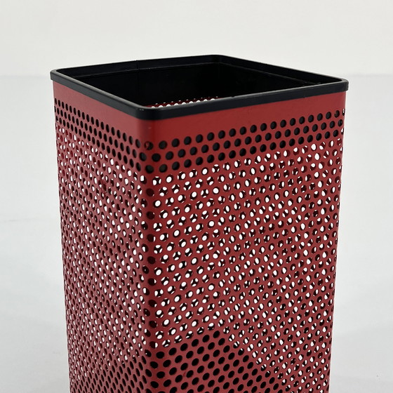 Image 1 of Red Perforated Bin From Caimi, 1980S