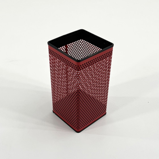 Image 1 of Red Perforated Bin From Caimi, 1980S