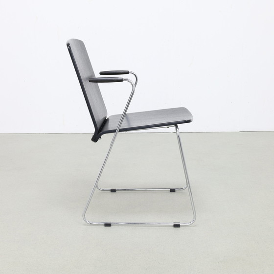 Image 1 of 4x Dining Chair in Plywood and Chrome, 1990s