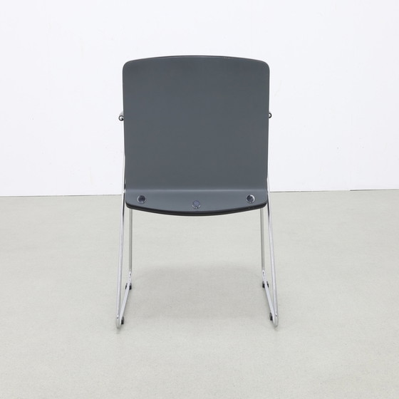 Image 1 of 4x Dining Chair in Plywood and Chrome, 1990s