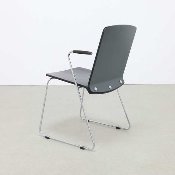 Image 1 of 4x Dining Chair in Plywood and Chrome, 1990s