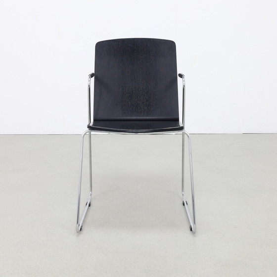 Image 1 of 4x Dining Chair in Plywood and Chrome, 1990s