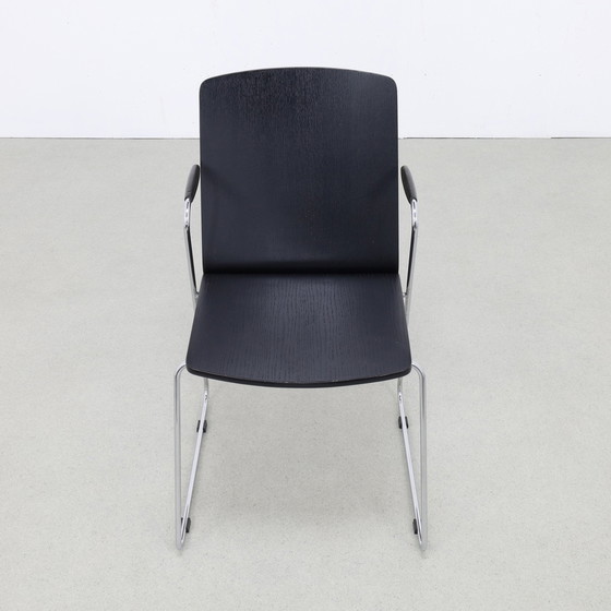 Image 1 of 4x Dining Chair in Plywood and Chrome, 1990s