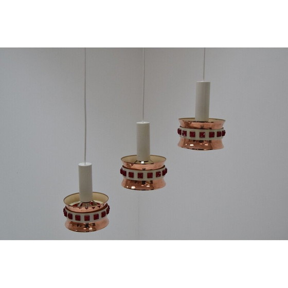 Image 1 of Vintage plastic and lacquered metal suspension, Denmark 1970