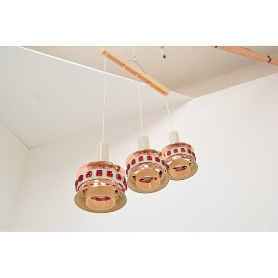 Image 1 of Vintage plastic and lacquered metal suspension, Denmark 1970