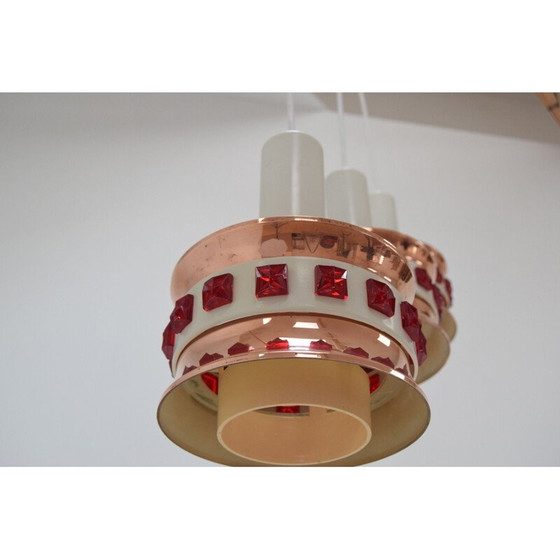 Image 1 of Vintage plastic and lacquered metal suspension, Denmark 1970