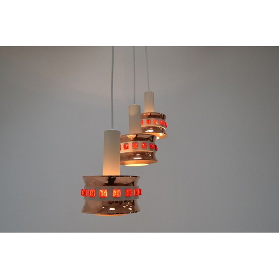 Image 1 of Vintage plastic and lacquered metal suspension, Denmark 1970