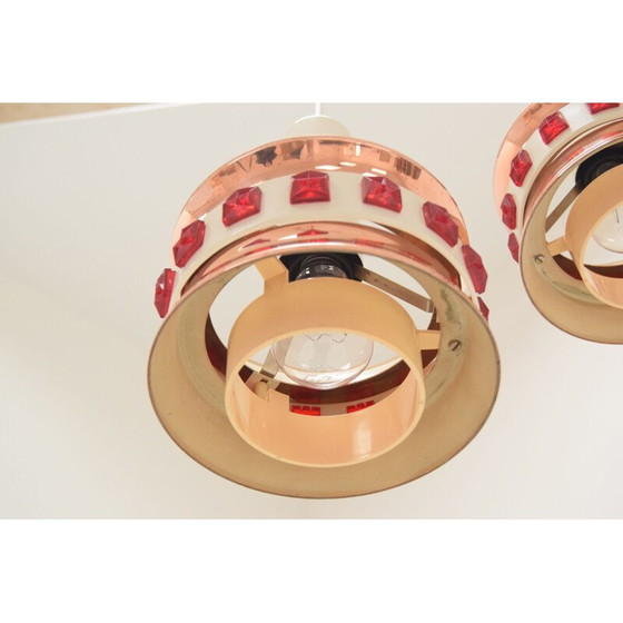 Image 1 of Vintage plastic and lacquered metal suspension, Denmark 1970