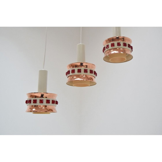 Image 1 of Vintage plastic and lacquered metal suspension, Denmark 1970