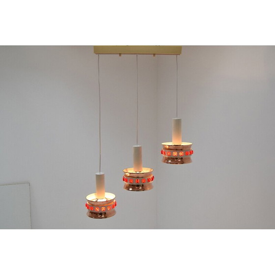 Image 1 of Vintage plastic and lacquered metal suspension, Denmark 1970