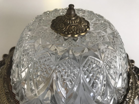 Image 1 of Ceiling light Hollywood Regency Brass Crystal - Made In Spain