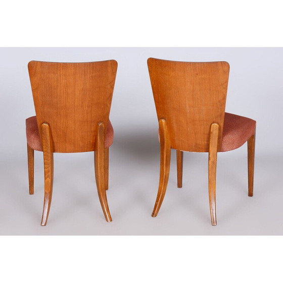 Image 1 of Set of 4 vintage Art-Deco chairs in beech and walnut by Jindrich Halabala for Up Zavody, Czechoslovakia 1940