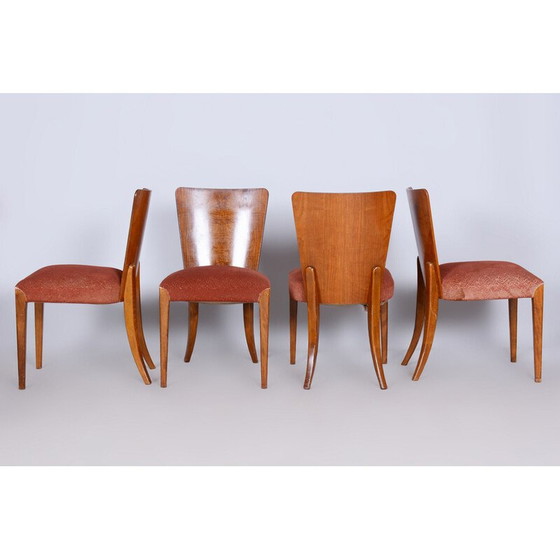 Image 1 of Set of 4 vintage Art-Deco chairs in beech and walnut by Jindrich Halabala for Up Zavody, Czechoslovakia 1940