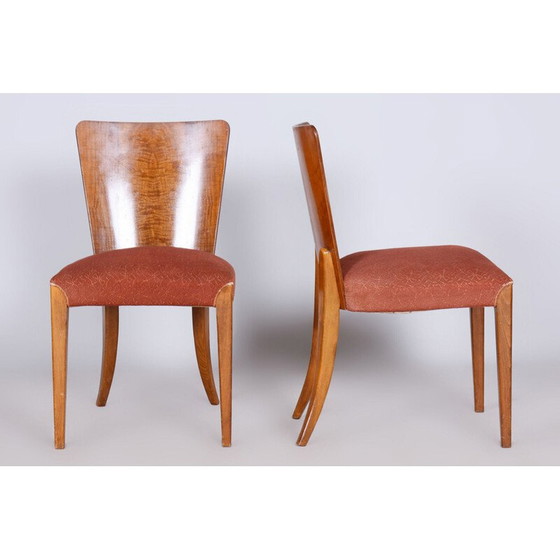 Image 1 of Set of 4 vintage Art-Deco chairs in beech and walnut by Jindrich Halabala for Up Zavody, Czechoslovakia 1940