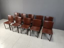 Sedie da pranzo vintage in pelle marrone, set da 10 