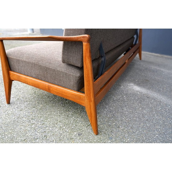 Image 1 of Vintage 2-seater folding teak sofa, Denmark 1960