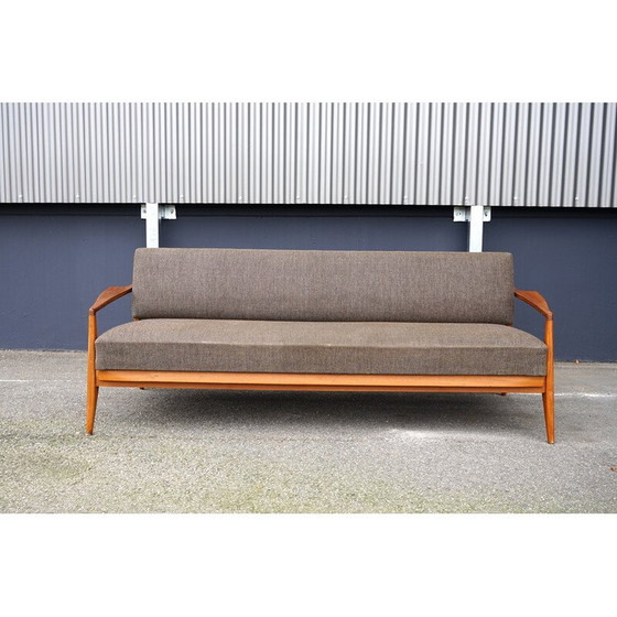Image 1 of Vintage 2-seater folding teak sofa, Denmark 1960