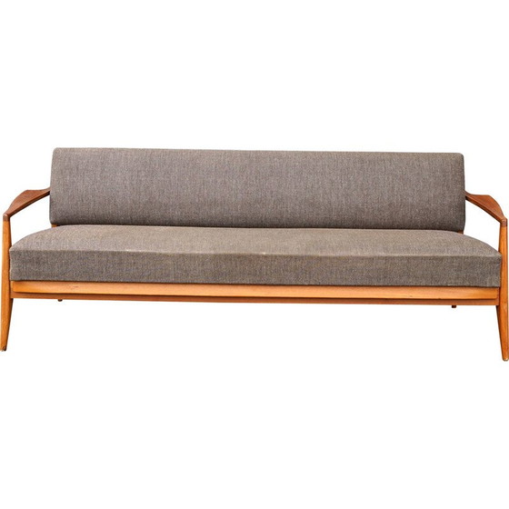 Image 1 of Vintage 2-seater folding teak sofa, Denmark 1960
