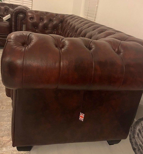 Image 1 of 2X Chesterfield Three Seater Sofa