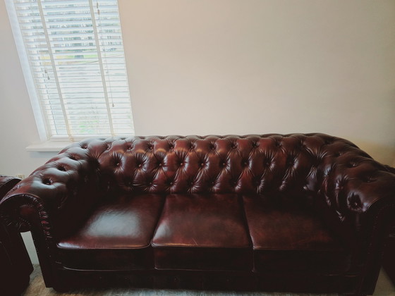 Image 1 of 2X Chesterfield Three Seater Sofa