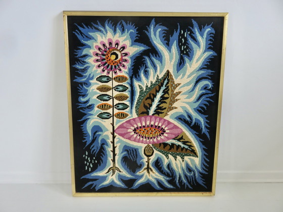 Image 1 of Large Tapestry, Psychedelic Flower Pattern, Futuristic, Modernist 70's