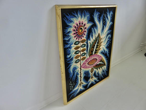 Image 1 of Large Tapestry, Psychedelic Flower Pattern, Futuristic, Modernist 70's