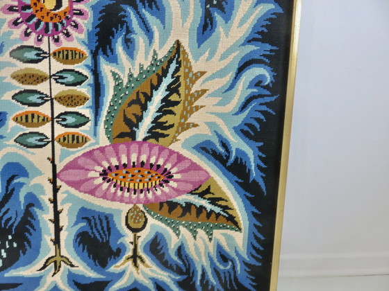 Image 1 of Large Tapestry, Psychedelic Flower Pattern, Futuristic, Modernist 70's