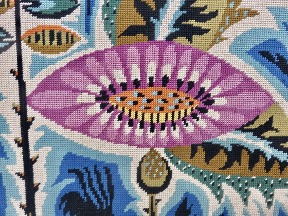 Image 1 of Large Tapestry, Psychedelic Flower Pattern, Futuristic, Modernist 70's