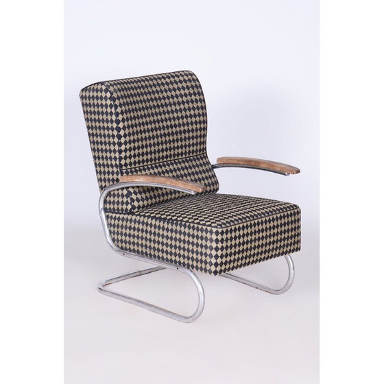 Image 1 of Pair of vintage Bauhaus armchairs in chrome steel by Vichr, Germany 1930