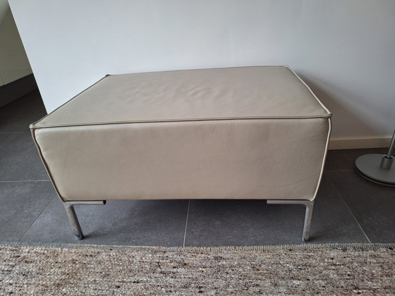 Image 1 of Design On Stock Bloq Leather Loveseat And Footstool