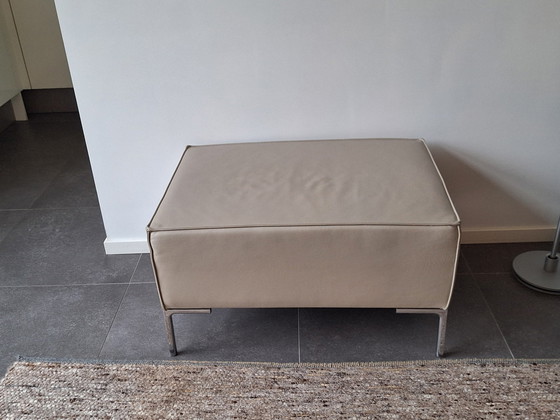 Image 1 of Design On Stock Bloq Leather Loveseat And Footstool